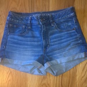 American Eagle hi-rise shortie Jean shorts